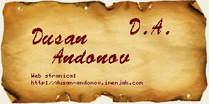 Dušan Andonov vizit kartica